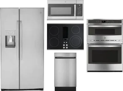 5 Piece Package Includes Refrigerator, Cooktop, Wall Oven, Microwave And Dishwasher